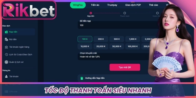 Tốc độ thanh toán siêu nhanh